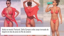 Bella Campos, a 'Muda de Pantanal', exibe barriga trincada em dia de praia. Veja 30 fotos!
