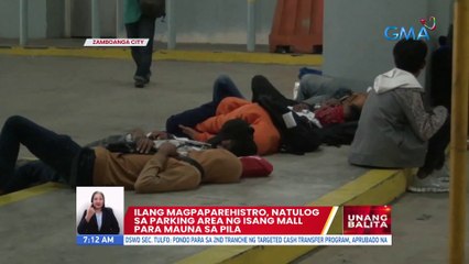 Ilang magpaparehistro, natulog sa parking area ng isang mall para mauna sa pila | UB