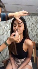 Tridha chaudhary makeup behind scenes 