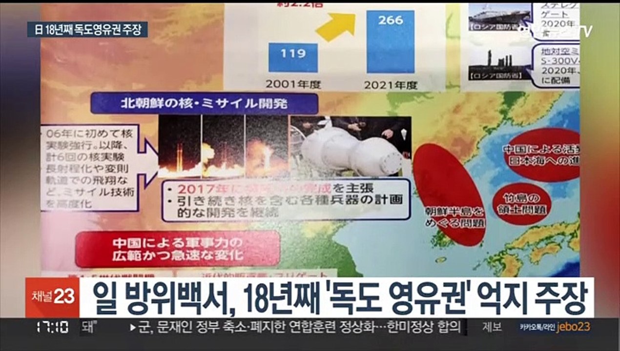 일 방위백서, 18년째 '독도 영유권' 억지 주장…"한일안보협력 중요"