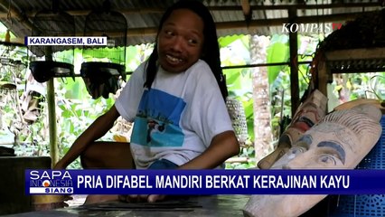 Salut, Seorang Difabel di Bali Hidup Mandiri Jadi Pengerajin Kayu