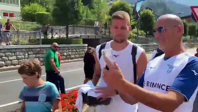 Lazio, la partenza della squadra a fine ritiro