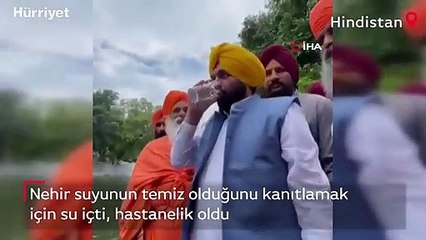 Nehir suyunun temiz olduğunu kanıtlamak için su içti, hastanelik oldu