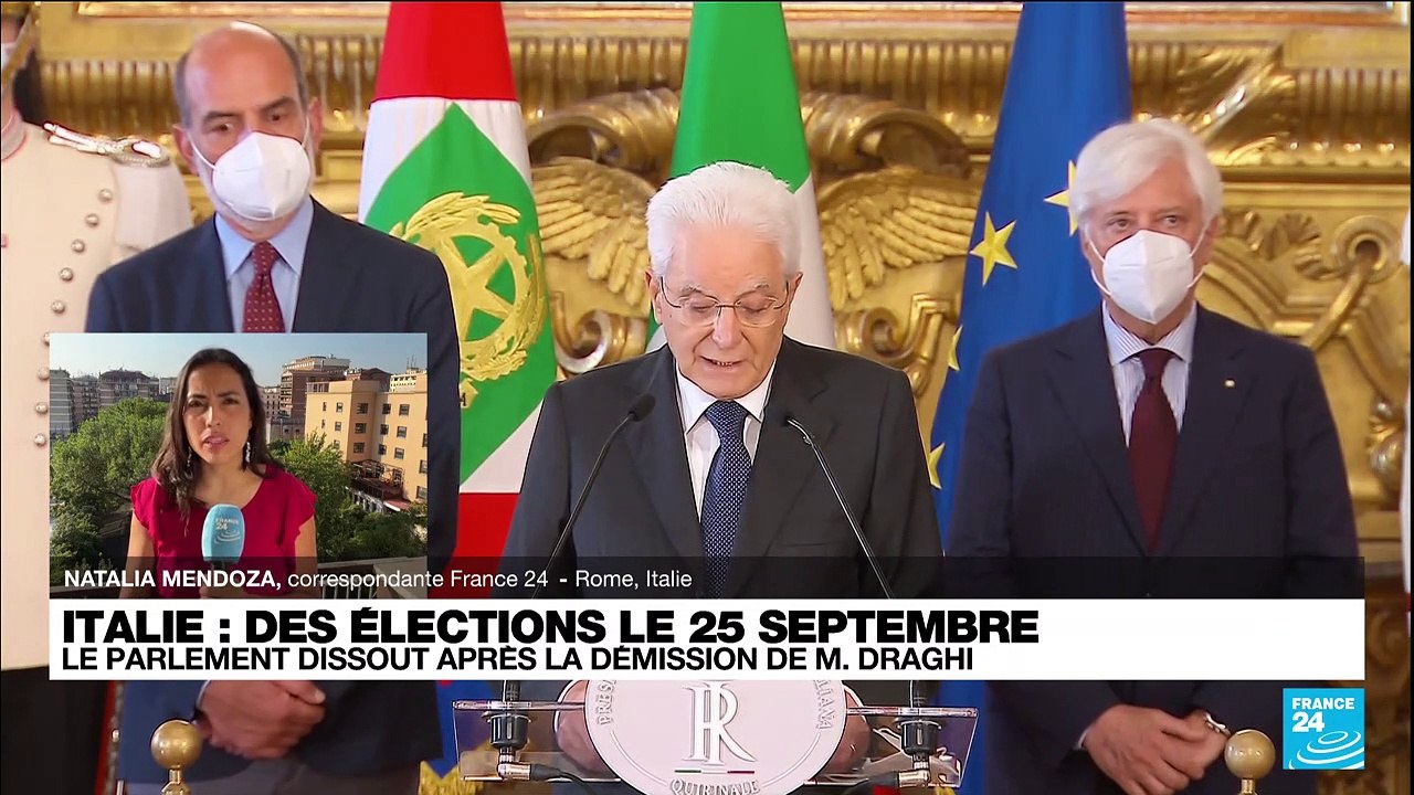 Démission de Mario Draghi : Les Italiens appelés à se rendre aux urnes le 25 septembre