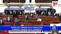 María del Carmen Alva condecoró a Manuel Merino en el Congreso
