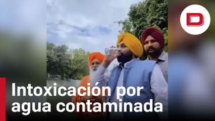 Un político bebe agua de un río para demostrar que no está contaminada y termina en el hospital