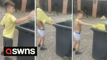 10-year-old celebrates school ending for summer by dumping his school uniform IN THE BIN