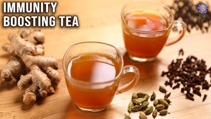 Immunity Booster Tea Recipe | Herbal Tea with Easily Available Ingredients - Ginger, Turmeric, Tulsi