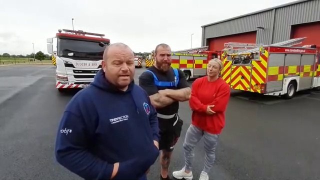 Strongmen will be pulling a fire engine for Miles for Men charity