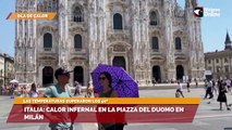 Italia: calor infernal en la piazza del duomo en Milán