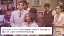 'Além da Ilusão': casamento conturbado. Letícia desmaia ao descobrir que ex, Bento, está vivo. Fotos!