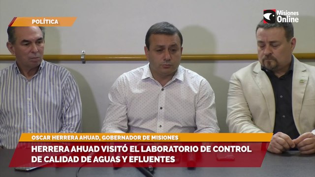 Herrera Ahuad visitó el laboratorio de control de calidad de aguas y efluentes