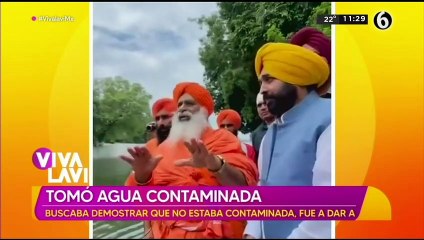 Ministro toma agua de rio "sagrado" para demostrar que está limpia... termina hospitalizado