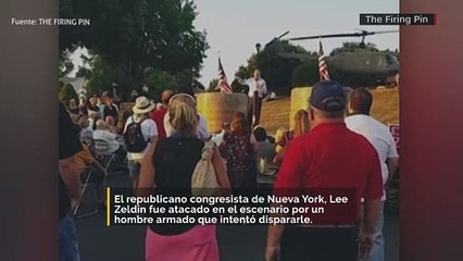 El representante del Partido Republicano de Nueva York, Lee Zeldin, fue atacado en el escenario durante un evento de campaña