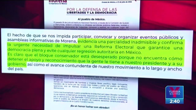Morena niega haber realizado actos anticipados de campaña