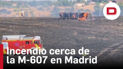 Bomberos esperan controlar pronto el incendio de vegetación de la M-607 (Madrid)