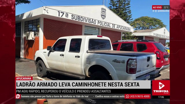 Após roubo de caminhonete em Apucarana, PM prende ladrões