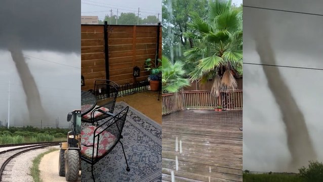 Rain and waterspouts in Texas as storms strike the Plains