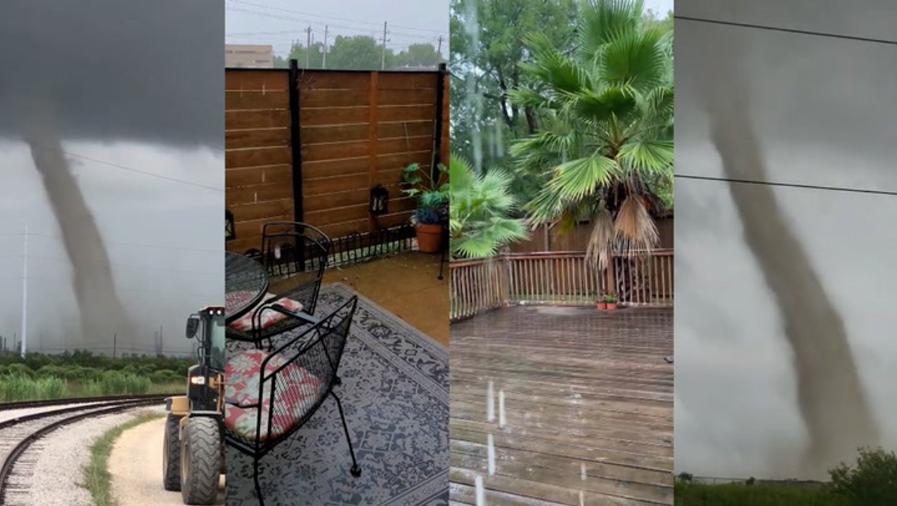 Rain and waterspouts in Texas as storms strike the Plains