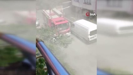 Tamire giden LPG'li otomobil alev aldı
