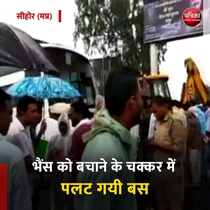 सीहोर (मप्र): भैंस को बचाने के चक्कर में पलट गय...