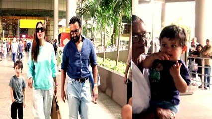 Kareena Kapoor Khan, Saif Ali Khan Spotted with Kids Taimur and Jeh at Airport after London Vacation