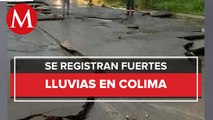 Lluvias causan daño en vialidades en Colima