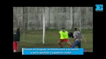 Tensión en Uruguay: un hincha entró a la cancha y quiso apuñalar a jugadores rivales