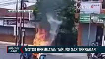 Diduga Korsleting di Bagian Mesin, Motor Bermuatan Tabung Gas Terbakar di Banyumas