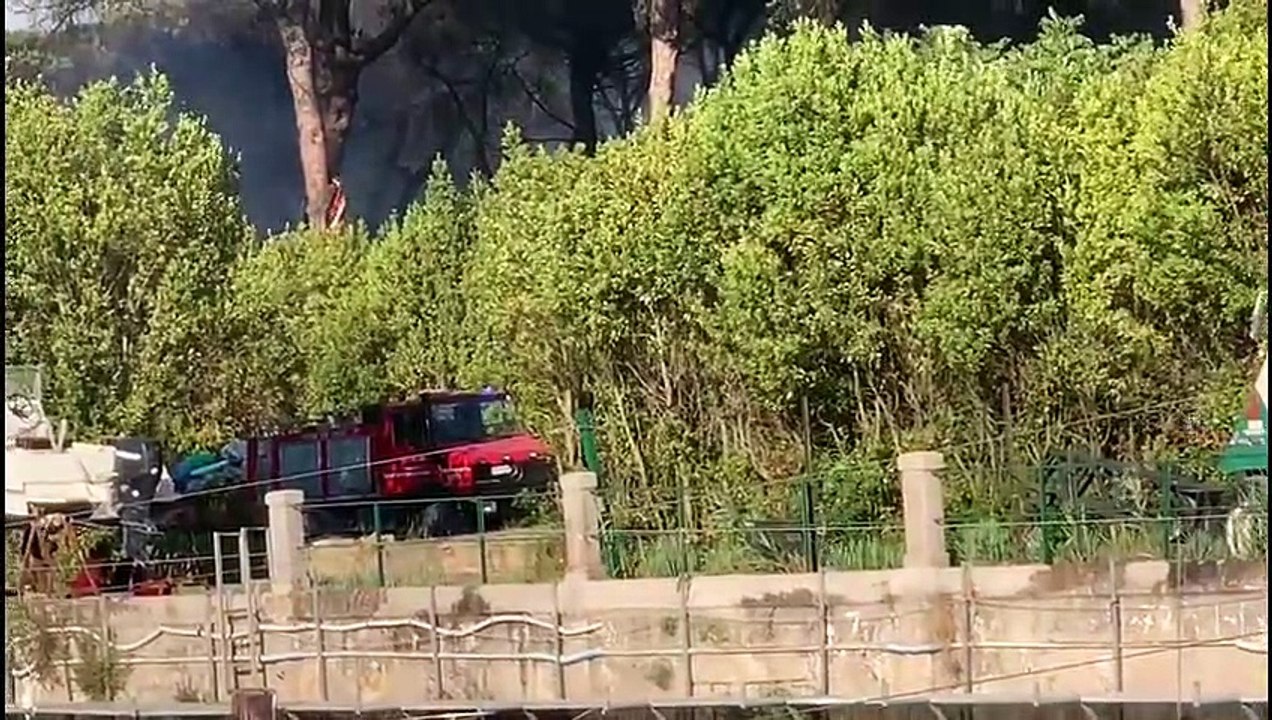 Incendio al Country Club di Castel Fusano: vigili del fuoco e protezione civile al lavoro