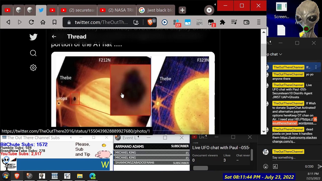 Live UFO chat with Paul --055- Secureteam10 Disinfo Agent JWST UAP + Pauls Ghost Stuff July 2022[4]