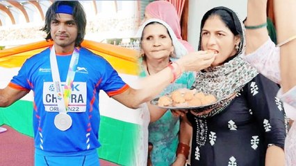 Celebration on the victory of Neeraj, Sweets distributed