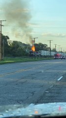 Train Engine Catches Fire