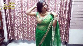 Transparent saree draping with backless blouse for party. Bold and Beautiful. Easy saree draping