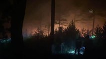 Orman yangınına gece görüşlü helikopterlerle müdahale ediliyor