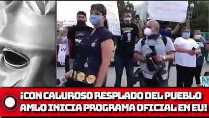 ¡CON CALUROSOS RESPLADO DEL PUEBLO Inicia AMLO programa oficial en EU!