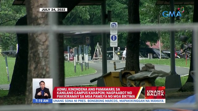 ADMU, kinondena ang pamamaril sa kanilang campus kahapon; Nagpaabot ng pakikiramay sa mga pamilya ng mga biktima | UB