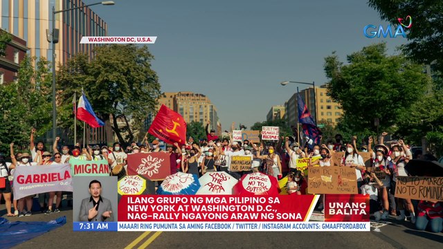Ilang grupo ng mga Pilipino sa New York at Washington D.C., nag-rally ngayong araw ng SONA | UB