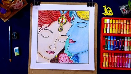 How to draw lord Radha and Krishna