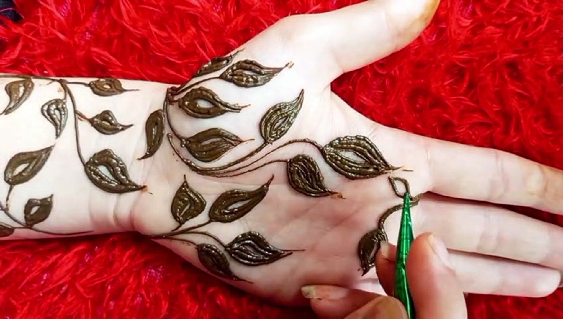 how to make leaf mehndi design || leaf mehndi designs for hands arabic || mehndi design leaf pattern