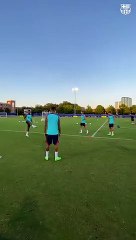 El FC Barcelona, entrenando a altas temperaturas en Dallas / FCB