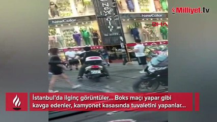 İstanbul'da güvenlik kamera görüntülerinde ilginç anlar