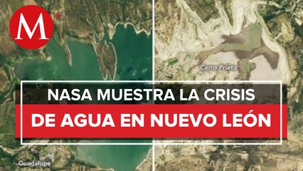 NASA muestra imágenes de la sequía en presa Cerro Prieto en NL
