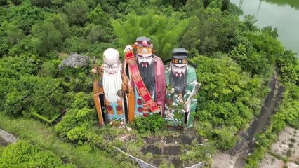 Çin'deki dev Fu, Lu ve Shou heykelleri