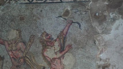 Alanya'da 164 metrekarelik Herakles mozaiği bulundu