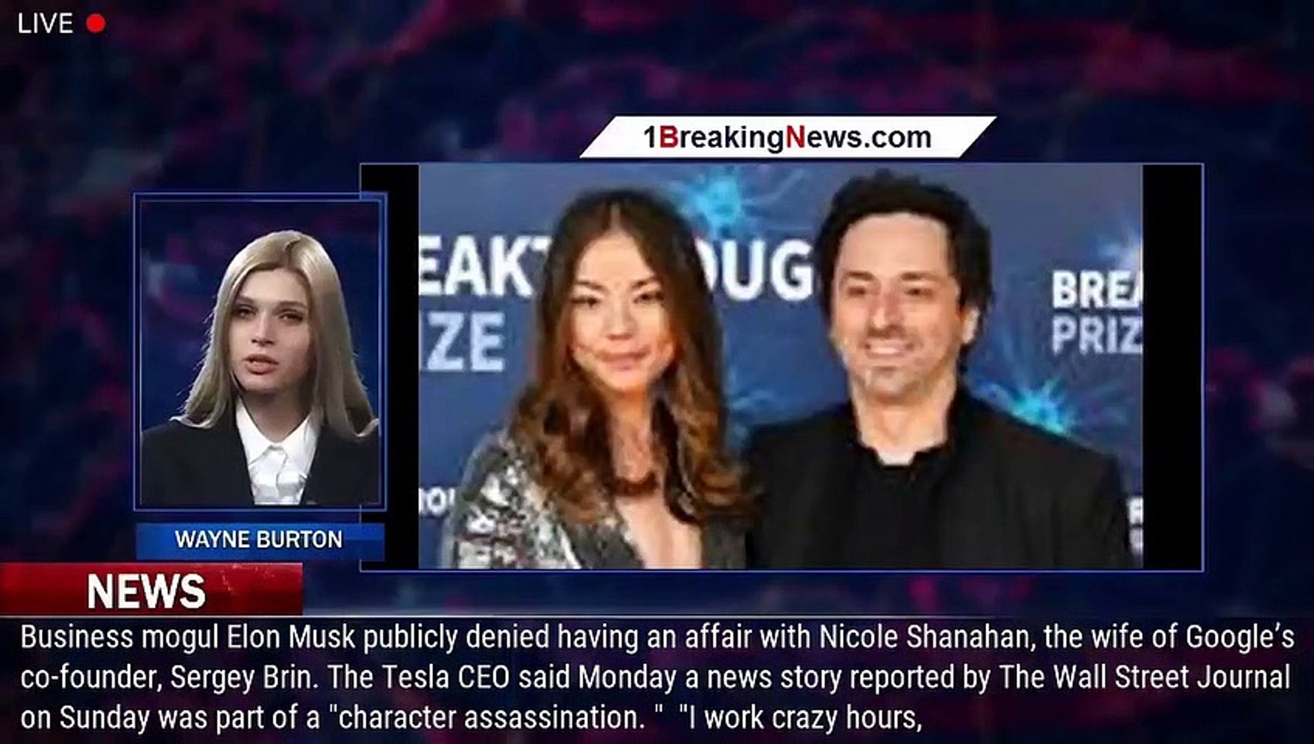 ⁣Elon Musk denies affair with Sergey Brin's wife, Nicole Shanahan - 1breakingnews.com