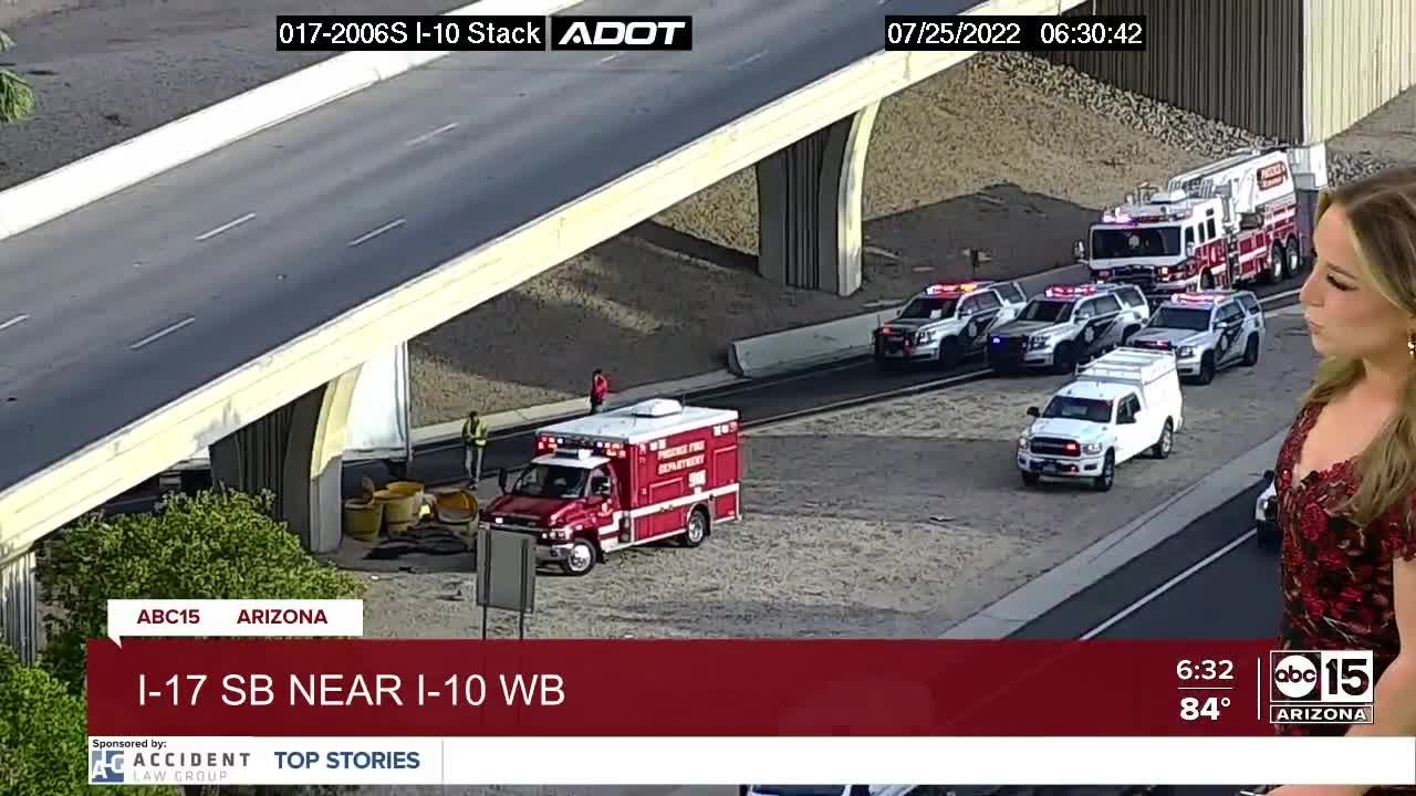 Crash blocking traffic near I-10/I-17 Stack