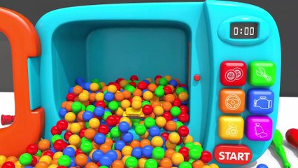 Learn Colors with Yellow Tractor Construction Vehicle Toys Assembly Car and Soccer Ball - ZORIP