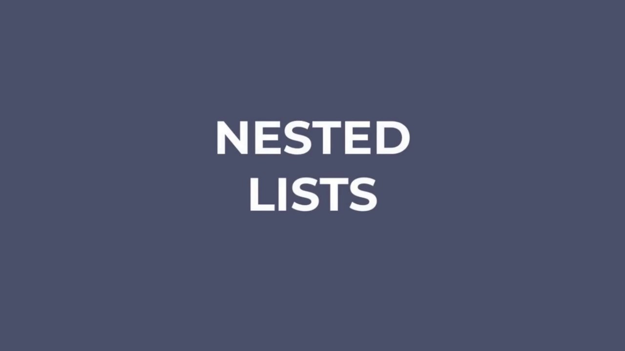Lesson -4- HTML Lists -2- Nested Lists