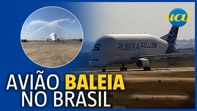 'Avião baleia' pousa pela primeira em Campinas (SP)
